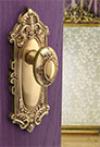 Victorian Style Emtek Brand Brass "Victoria" Door Knob on "Victoria" Plate