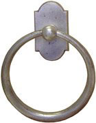 Emtek Sandcast Bronze Towel Ring in Silver Patina