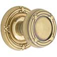 Emtek Ribbon & Reed Brass Door Knob in French Antique with Ribbon & Reed rosette