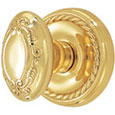 Emtek Victoria Brass Door Knob in Polished Brass with Rope rosette