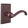 Emtek Teton Bronze Door Handle in Deep Burgundy with Style #3 rosette
