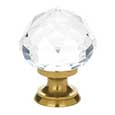 Emtek Diamond Crystal Cabinet Knob in Polished Brass