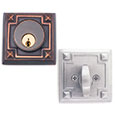 Emtek Arts & Crafts Brass Deadbolt Door Lock in Oil Rubbed Bronze and Satin Nickel