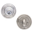 Emtek Low Profile Brass Deadbolt Door Lock in Polished Chrome and Satin Nickel