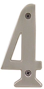 Emtek Brass 6" "4" Address Number in Satin Nickel