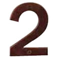 Emtek 6-inch Bronze "2" Address Number in Deep Burgundy