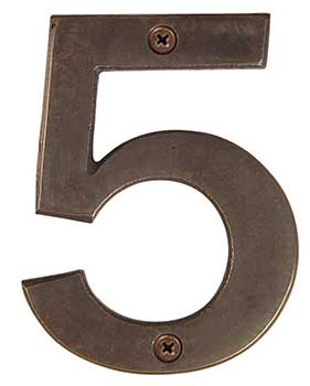Emtek Bronze 6" "5" Address Number in Medium Bronze