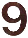 Emtek Bronze 4" "9" Address Number in Deep Burgundy