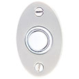 Emtek Small Oval Brass Doorbell Cover in Satin Nickel