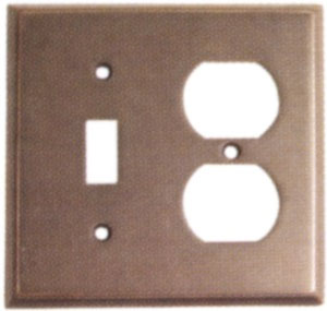 Emtek Colonial 1-Toggle/1-Duplex Brass Switchplate in Oil Rubbed Bronze