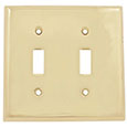 Emtek Colonial 2-Toggle Brass Switch Plate in PVD