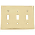 Emtek Colonial 3-Toggle Brass Switch Plate in PVD