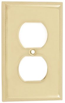 Emtek Colonial 1-Duplex Brass Outlet Plate in PVD