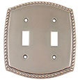 Emtek Rope 2-Toggle Brass Switch Plate in Oil Rubbed Bronze