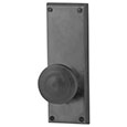 Emtek Rectangular 7" Bronze Door Handle Plate in Flat Black with Butte knob