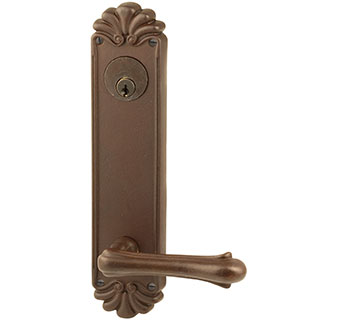 Emtek 10-1/8" Keyed Style #16 Style Bronze Door Handle-Plate