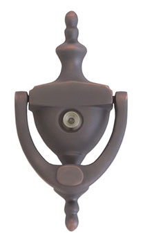 Brass Accents A07-K6551 Traditional Door Knocker 6-inch with Eyeviewer