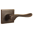 Emtek Luzern Brass Door Handle in Oil Rubbed Bronze with Square rosette