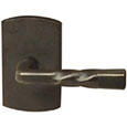 Emtek Montrose Bronze Door Handle in Medium Bronze with Style #4 rosette