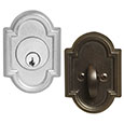 Emtek Style #11 Bronze Deadbolt Door Lock in Silver Patina and Medium Bronze