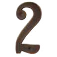 Emtek 4-inch Brass "2" Address Number in Oil Rubbed Bronze