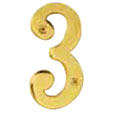 Emtek 4-inch Brass "3" Address Number in PVD
