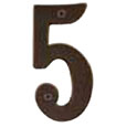Emtek 4-inch Brass "5" Address Number in Oil Rubbed Bronze