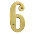 Emtek 4-inch Brass "6" Address Number in PVD