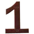 Emtek 4-inch Bronze "1" Address Number in Deep Burgundy