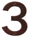 Emtek Bronze 6" "3" Address Number in Deep Burgundy