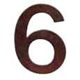 Emtek 4-inch Bronze "6" Address Number in Deep Burgundy