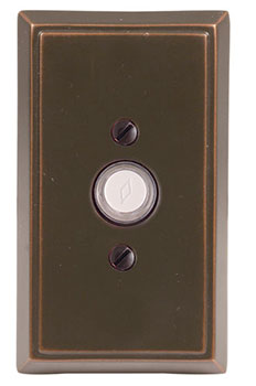 Emtek Rectangular Style Brass Door Bell in Oil Rubbed Bronze