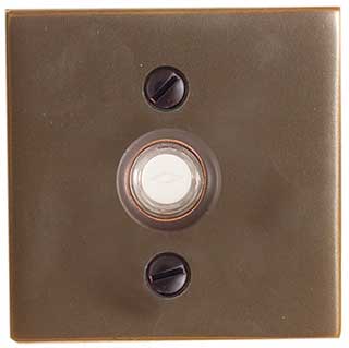 Emtek Square Style Brass Door Bell in Oil Rubbed Bronze