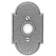 Emtek Style #1 Wrought Steel Doorbell Cover in Satin Steel