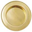 Emtek Round Flush Pull in Polished Brass