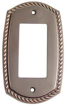 Emtek Rope 1-Rocker Brass Switchplate in Oil Rubbed Bronze