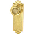 Emtek Belmont 7-1/2" Brass Door Handle Plate in Polished Brass with Belmont knob