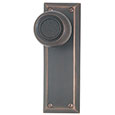 Emtek Quincy 7-1/8" Brass Door Handle Plate in Oil Rubbed Bronze with Belmont knob