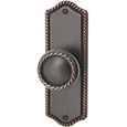 Emtek Rope 7-1/2" Brass Door Handle Plate in Oil Rubbed Bronze with Rope knob