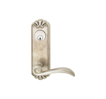 Emtek 8-1/4" Keyed Style #16 Style Bronze Door Handle-Plate