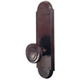 Emtek Style #5 9-5/16" Bronze Door Handle Plate in Deep Burgundy with Butte knob
